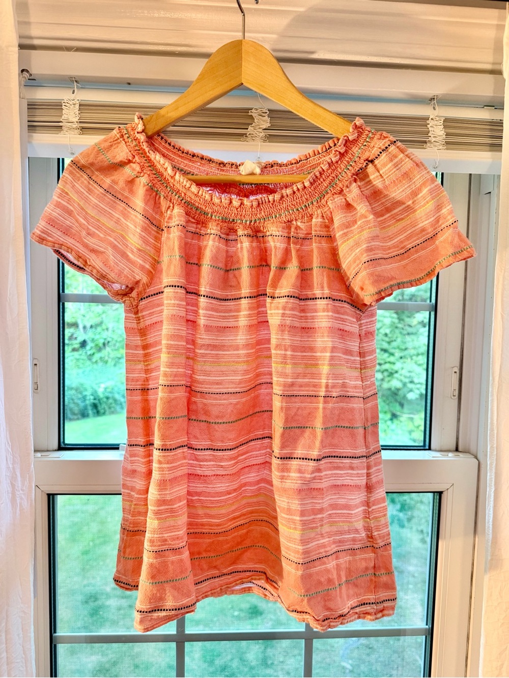 Beach Lunch Lounge Striped Short Sleeve Top